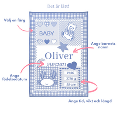 Personlig babyfilt - Oxen Personlig babyfilt